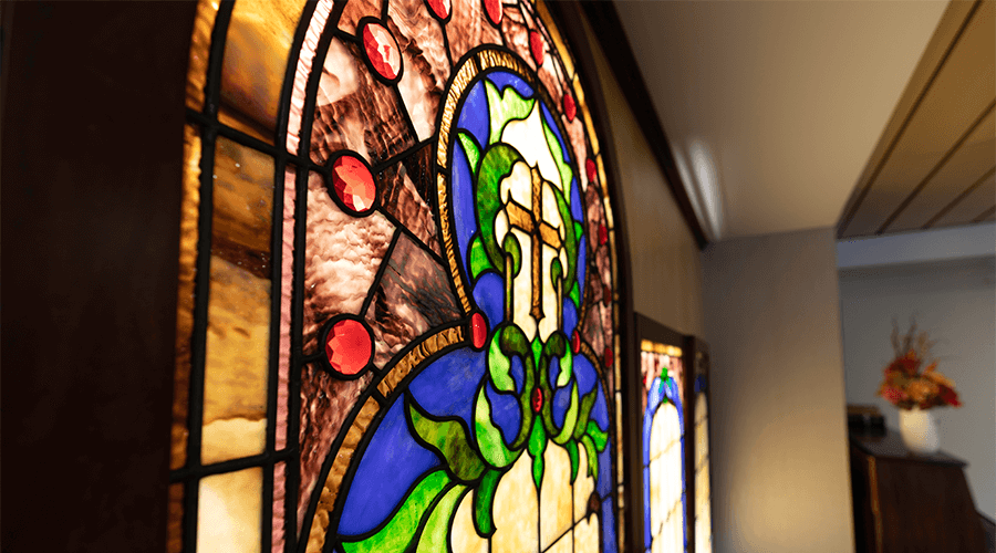 Stained glass with a past shines at Good Samaritan Society