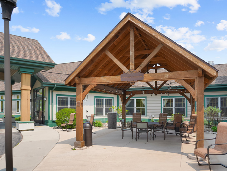 Outdoor pavilion for residents at the Maples at Good Samaritan Society - Heritage Grove in East Grand Forks, Minnesota.