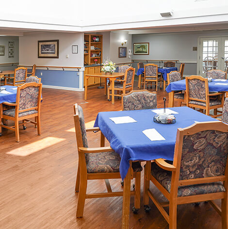 Dining room in the Pines Assisted Living building at Good Samaritan Society - Heritage Grove in East Grand Forks, MN