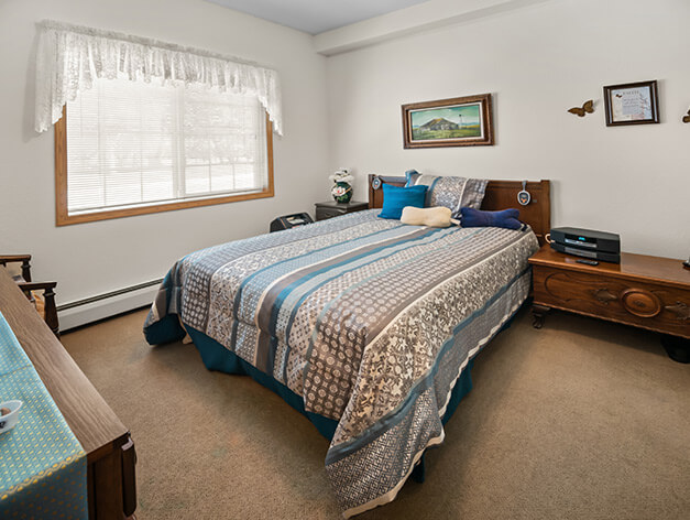 Bedroom in the assisted living apartment at Good Samaritan Society - Windom